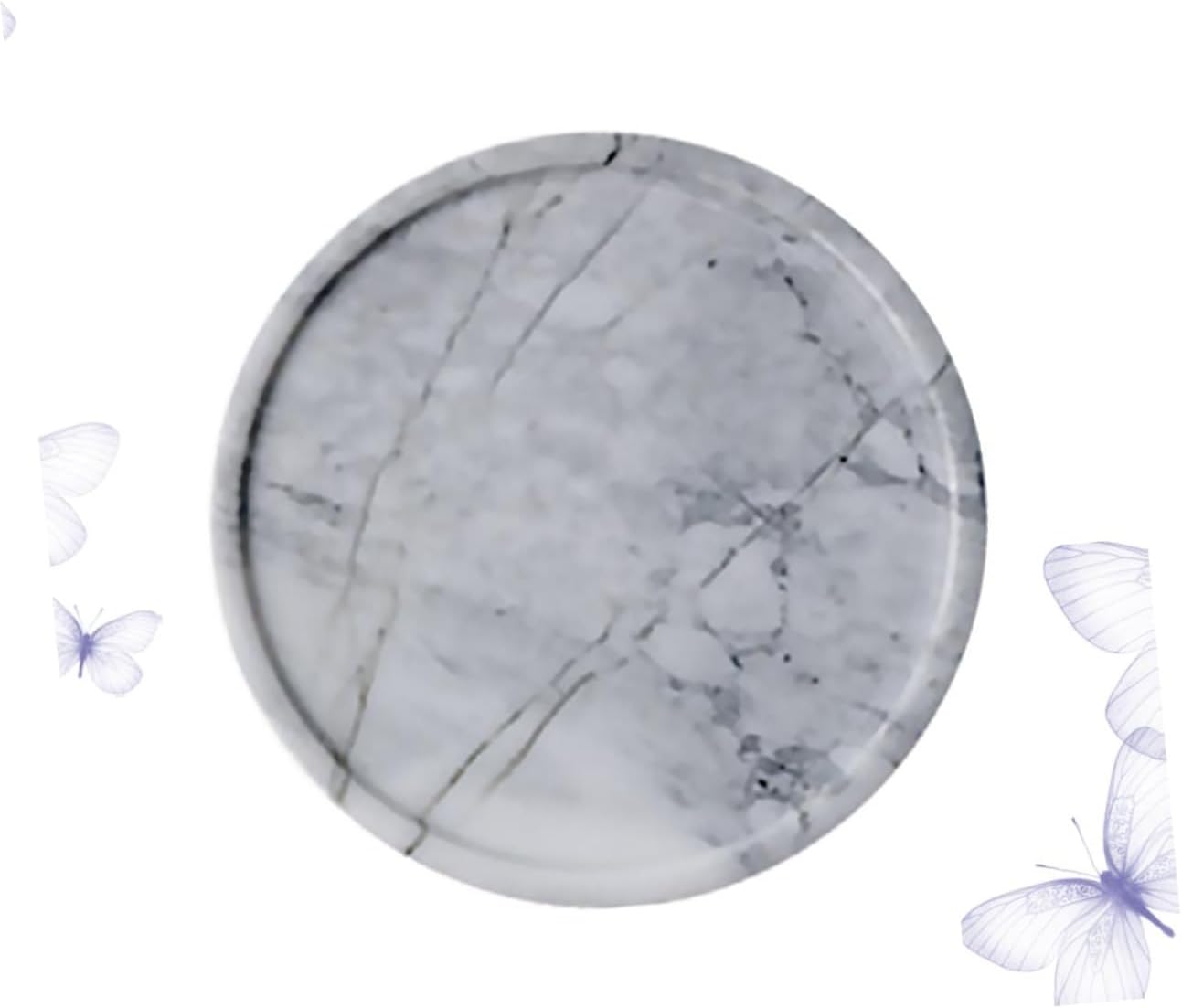 MAGICLULU Natural Marble Trays Tiered Decor Plate Dessert Dish Jewelry Dishes Snack Storage Grey