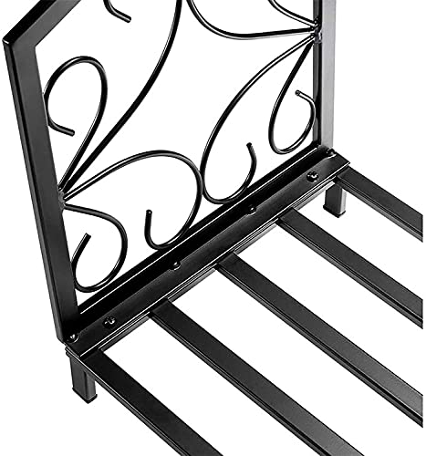Porte-bûches vertical en fer forgé stable accessoire cheminée