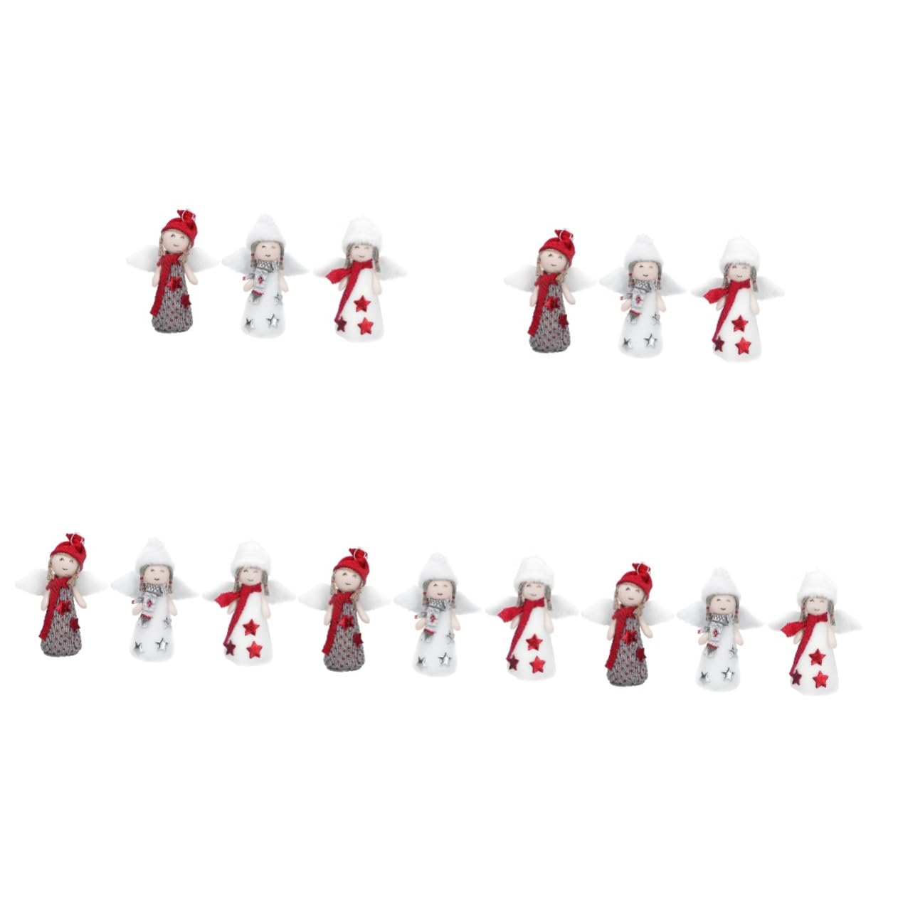 Cabilock 5 Juegos Decoración Navideña Árbol De Navidad Luces Led para Dormitorio Vine Colgantes Navideños Muñecos Navideños Decoración Colgante De Ángel Muñeca Niña El Plastico 3 Piezas * 5