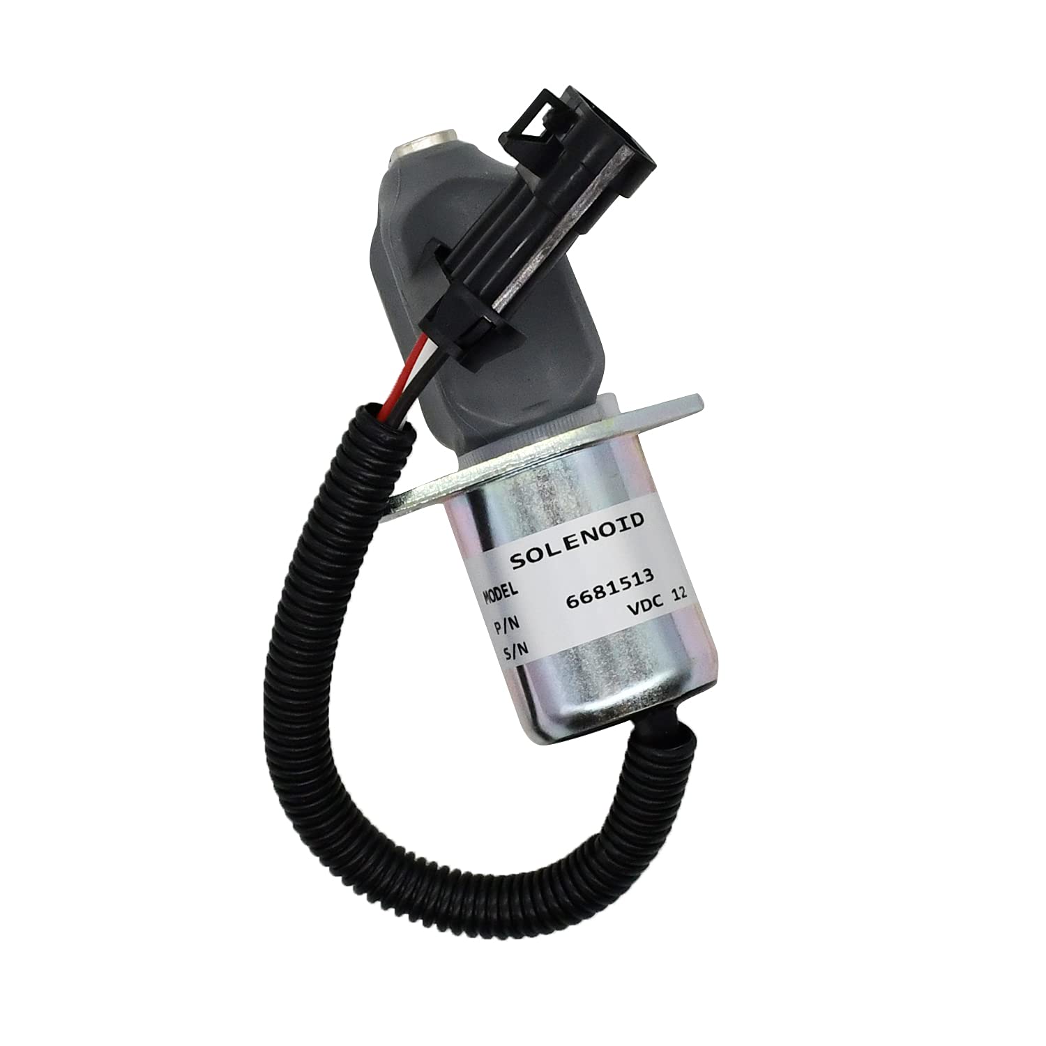6681512 Solenoide de Freno de Estacionamiento de Bloqueo 12 V para Tracción de Patín Bobcat S100 S130 S150 S160 S175 S185 S220 S205 S250 S300 450453 463 553 653 751 753 763 773 853 863 873 883 953