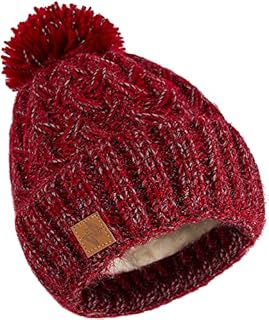 4sold Czapka z pomponem zwykła czapka dziecięca ciepła zimowa pomp wełniana czapka korkociąg kabel dzianina