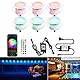 6er WIFI RGB LED Bodeneinbauleuchten Terrassen Bodenstrahler Terrassenbeleuchtung Arbeitet mit Alexa, Google Home,RGB Ø45mm IP67 Wasserdicht 0.5W LED Einbaustrahler rgb Full Kit