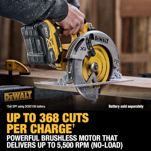 DEWALT 20V MAX* XR Brushless Cordless 7-1/4 in. Circular Saw (Tool Only) (DCS590B) thumbnail 10