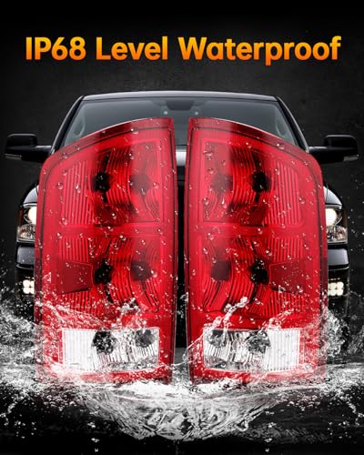 Image of OKLPF Rear Brake Tail Light Assembly Compatible With 2002-2006 Dodge Ram 1500 /2003-2006 Dodge Ram 2500 3500 Pickup # CH2800147 CH280114,Included Bulbs and Harness,Driver and Passenger Side