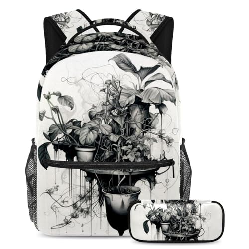 Sac à dos d'école à fleurs 29.4x20x40cm pour ranger facilement toutes ses affaires