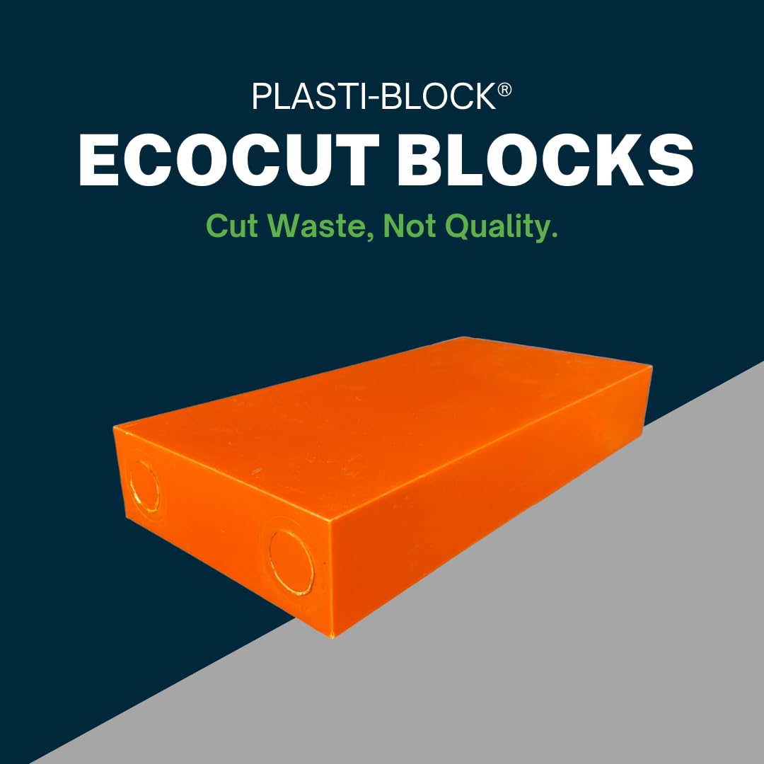 EcoCut: Acrylonitrile Butadiene Styrene (ABS) Orange Plastic Block, 2