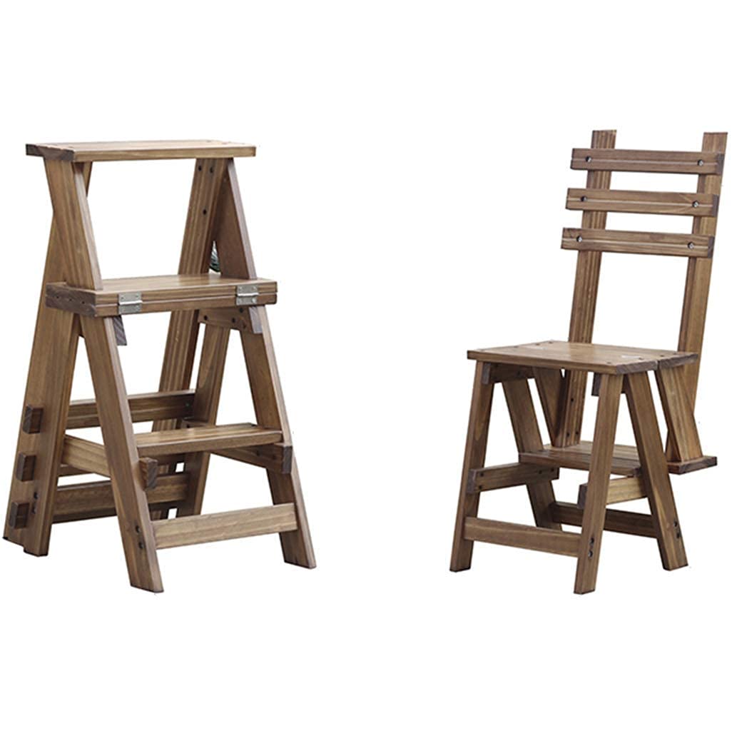Escabeau pliant en bois massif au design d'une chaise d'escalier élégante