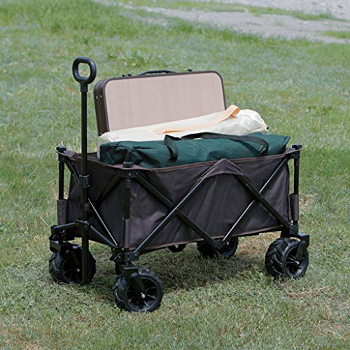 Ziziqw Practical Folding Cart,Multifunction Garden Trolley,Outdoor Agricultural Tool Cart,100Kg Max Load Suitable for Outdoor Camping And Leisure