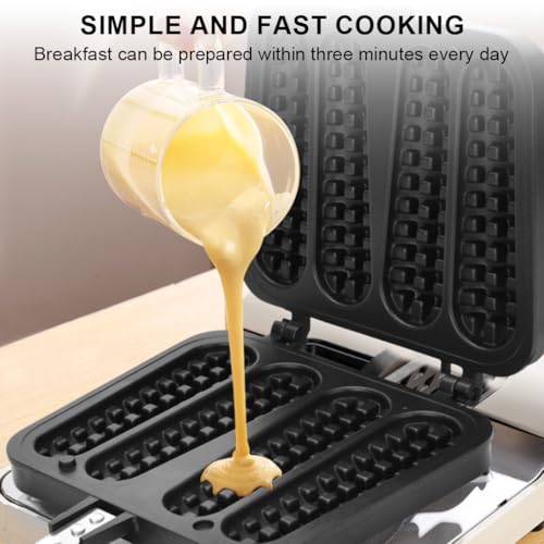 Image of Supvox Double-Sided Stovetop Grill for Mini Waffles, Sausage & Batter-Coated Snacks, Nonstick Rectangular Grid, Flip Pan for Camping, Breakfast, and Party Treats