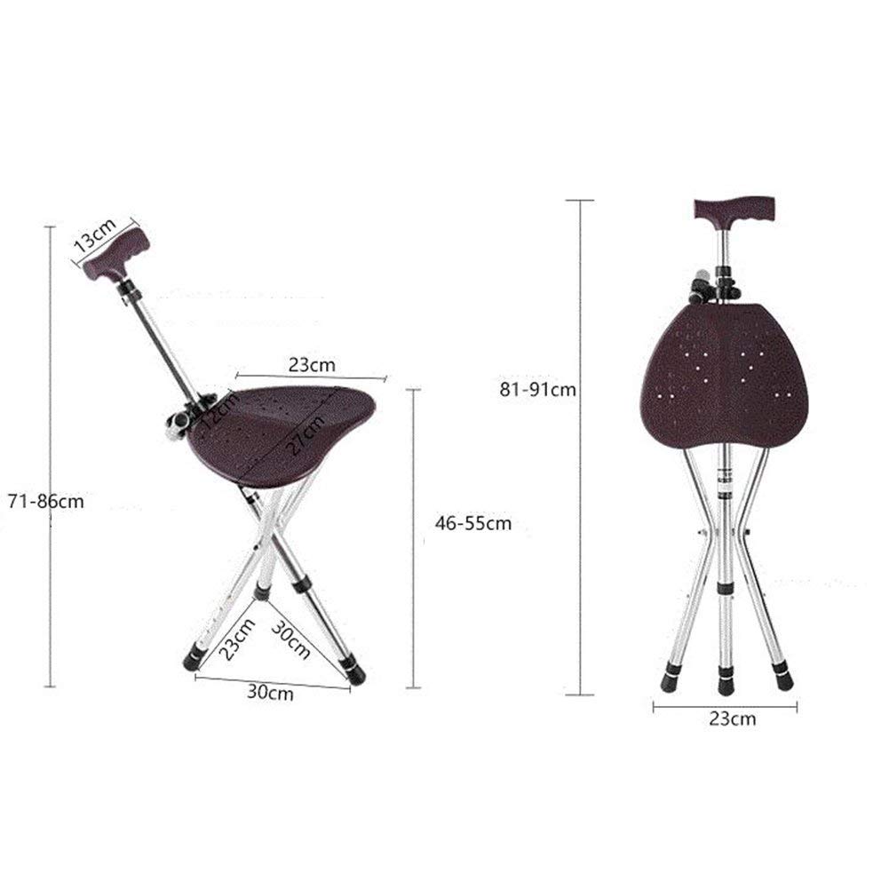 Altura Ajustable/trípode/Asiento de bastón/con/luz LED/Plegable/Ligero/bastón con Asiento/para/Ancianos/discapacitados, muletas