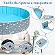 COMSLE Hundepool fur Große Kleine Hunde,80/120/ 160CM Faltbar Hunde Planschbecken, Tragbar & Eco-Friendly PVC Hunde Pool, Knochen