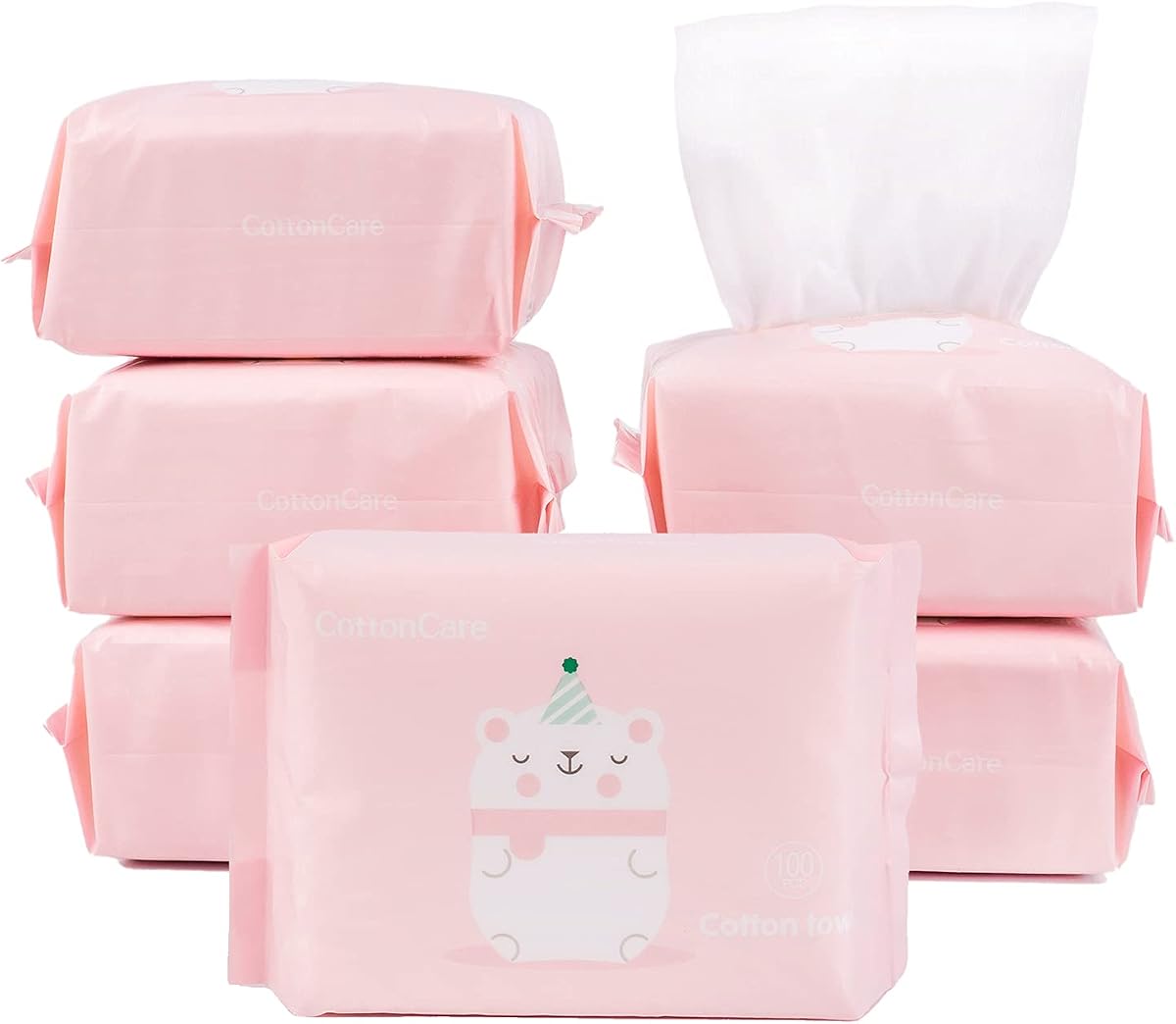 Toallitas secas para bebés, 100% algodón, pañuelos de algodón para toallitas secas, piel sensible del bebé, cuidado de la piel del bebé, 7,9 x 4,7 pulgadas, paquete de 6 (600 unidades)