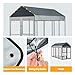 Outdoor Dog Kennel Cover 10x10 FT (Cover Only )– Heavy Duty Dog Kennel Roof Cover, 420D Oxford Waterproof Dog Kennel Replacement Tarp, UV & Rain Protection with Reinforced Grommets & Tie Cords, Gray.