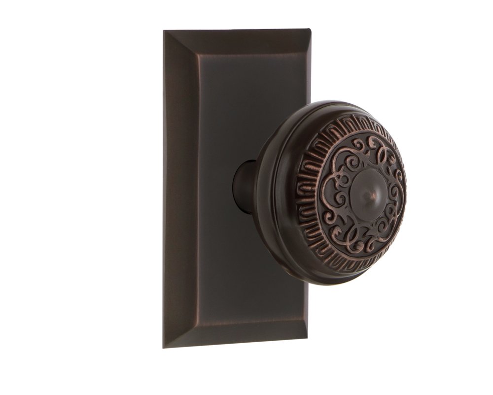 Nostalgic Warehouse Studio Plate with Egg & Dart Knob, Passage - 2.75", Timeless Bronze