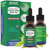 Hemp Emu Hemp Oil Extract - Grown & Made in USA - Helps with Sleep, Skin, Hair, Pain Relief -...