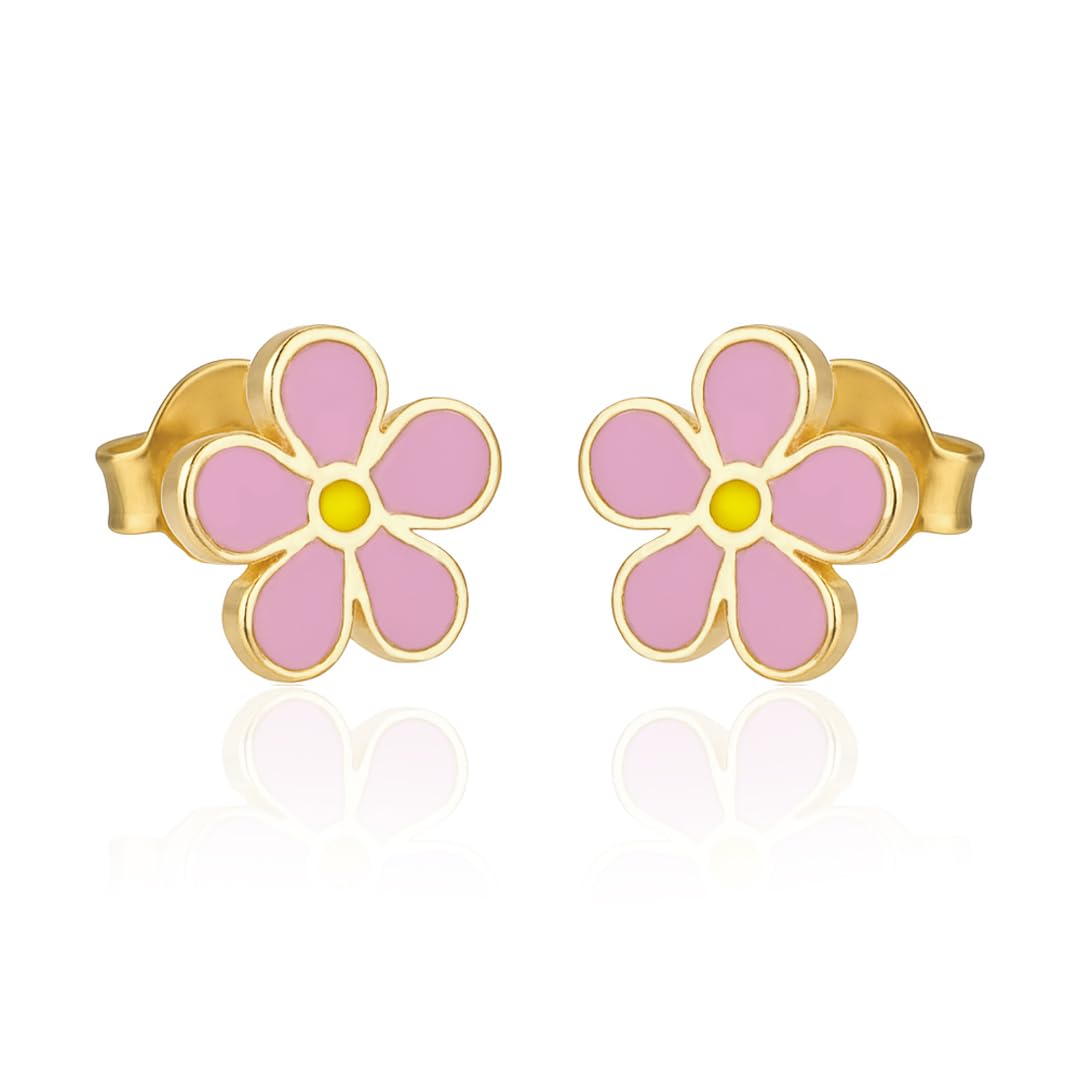 Pendientes de plata 925 con perno para niños Margrit personalizable - Kids Collection + Caja de regalo personalizada - Pendientes para nacimiento Comunión Bautismo Cumpleaños