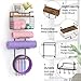 Yoga Mat Holder Wall Mount, Yoga Accessory Mats Storage Rack , Home Gym Accessories Organizer Storage With Wood Floating Shelves, Storage Basket and 4 Hook For Hanging Yoga Strap & Resistance Bands