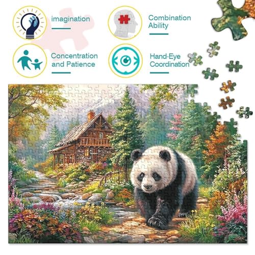 Rompecabezas de 1000 piezas de panda para decorar el salón tras un divertido reto mental 3