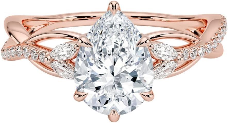 2 Carat Moissanite Engagement Ring Colorless VVS1 10K 14K 18K Solid Gold & 925 Sterling Silver Infinity Moissanite Engagement Ring Luxury Valentine's Day Gift For Her