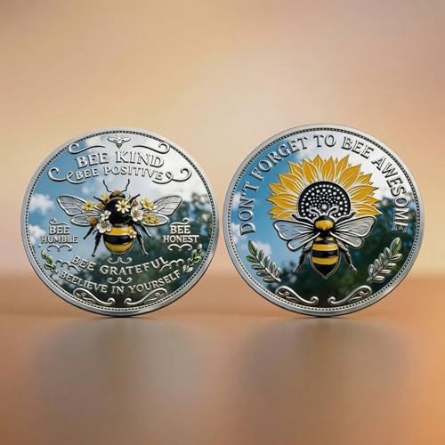 Bee Kind Positivity Commemorative Coin,Bee Kind Bee Happy Challenge Coin - Don't Forget to Bee Awesome Token,Double-Sided Inspirational Bee Toke - Encouragement Gift for Friends & Family (3pcs) by Generic - Used condition - Image 6