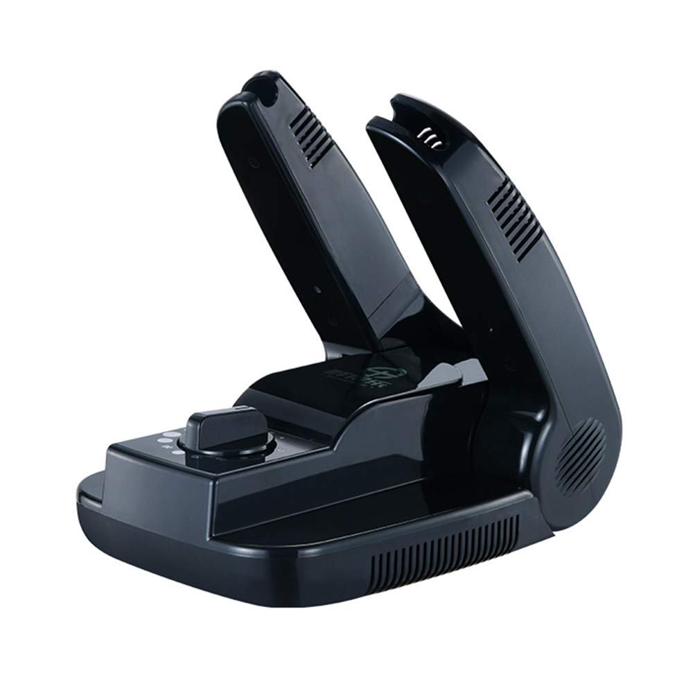 Secador de esterilización de zapatos, Secador de zapatos con función de temporizador, Máquina plegable para secado y desodorización de zapatos, Tiempo plegable y controlable, Negro