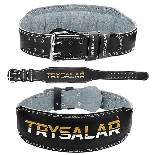 Gewichthebergürtel aus Leder, 10,2 cm gepolstert Lendenwirbelstütze verstellbare Löcher für Herren und Damen Kreuzheben Powerlifting Bodybuilding Klimmzüge Trainingsgerät (S-Waist 61-71 cm, schwarz)