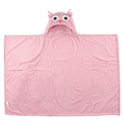 Image of Hudson Baby Unisex Baby and Toddler Hooded Animal Face Plush Blanket, Pink Owl, One Size