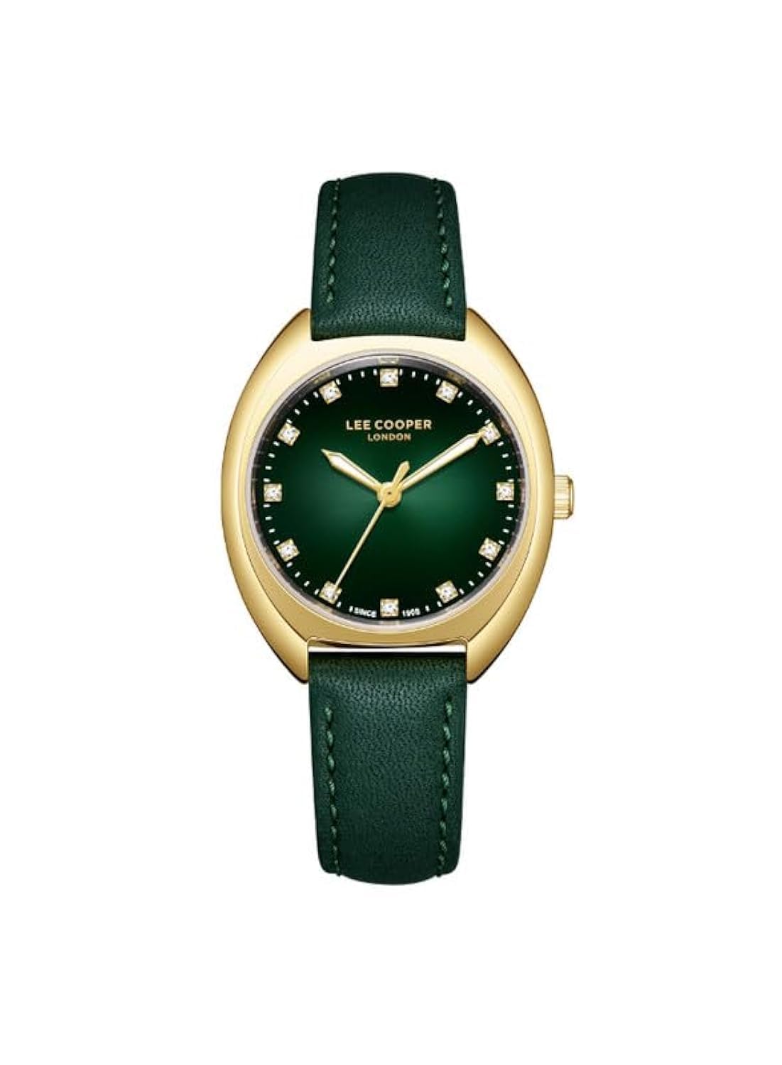 Lee CooperWomen's Watch, Analog Display and Leather Strap - LC07988.177, Green