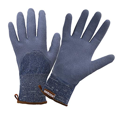 Rostaing DENIM-IT08 Gants de Jardinage Nitrile Fins Imperméables Solides Résistants Gros Travaux Denim Taille 8 Handschuhe, blau, 8