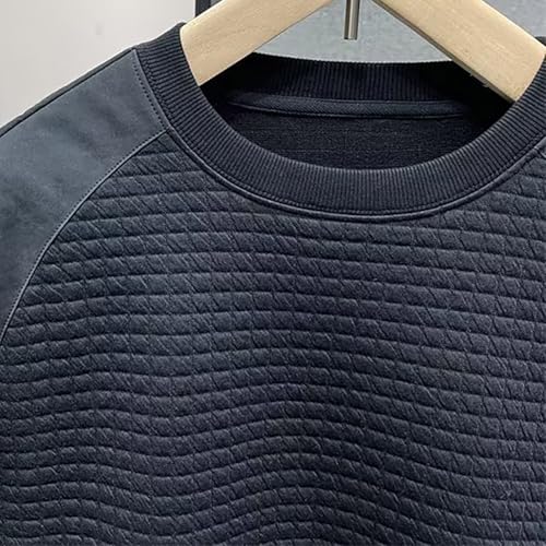 Men's Casual Loose Fit Round Neck Pullover Hoodless Sweatshirt Spring Autumn Base Layer Comfortable Breathable4