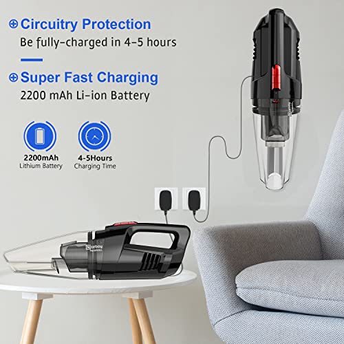 whall Handheld Vacuum Cordless, 8500PA Strong Suction Hand Vacuum, Wet Dry Hand Held Vacuum Cleaner with LED Light, Lightweight Mini Car Vacuum Cordless Rechargeable, Portable Vacuum