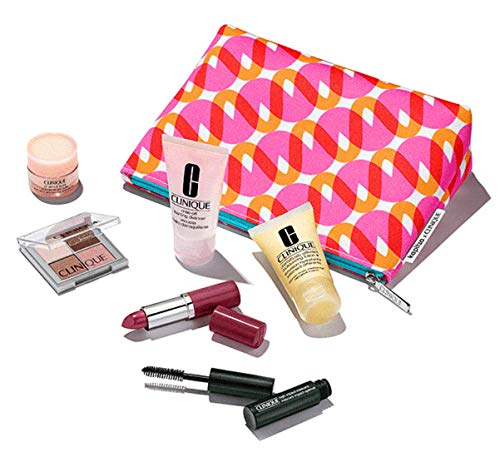 Clinique 7 Pcs 2018 Skincare Gift Set with Pop Lip Colour + Primer Full Size in Kapitza Makeup Bag ($70+ value)