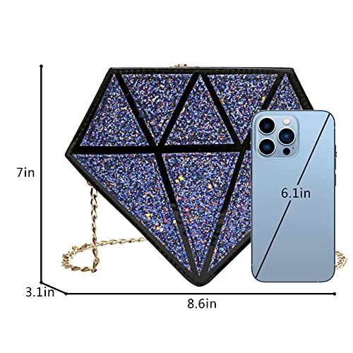 Hoce PU Leather Diamond Shape Sequins Crossbody Shoulder Bag for Women Girls2