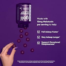 Goli Nutritional Supplement, Extra Strength Sleep Gummy 10mg Melatonin - 1 Pack 50 Count - Gluten-Free, Vegan, Non-GMO, and Gelatin-Free