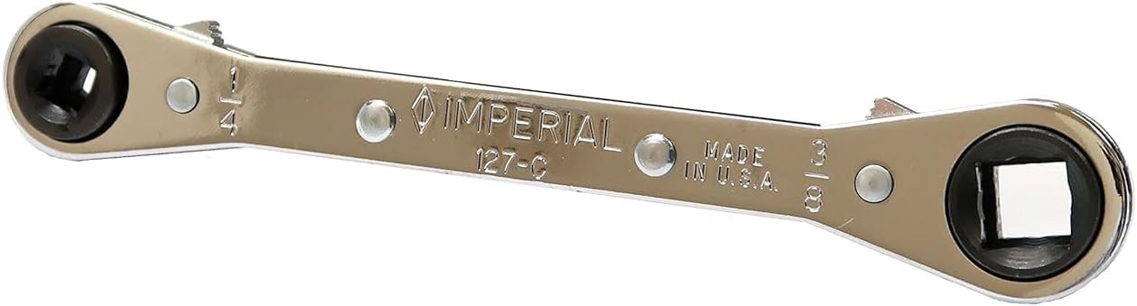 Imperial Tool 127C HVAC Service Ratchet Wrench for HVAC Refrigeration and Air Conditioning, 1/4", 3/8", 3/16" and 5/16"