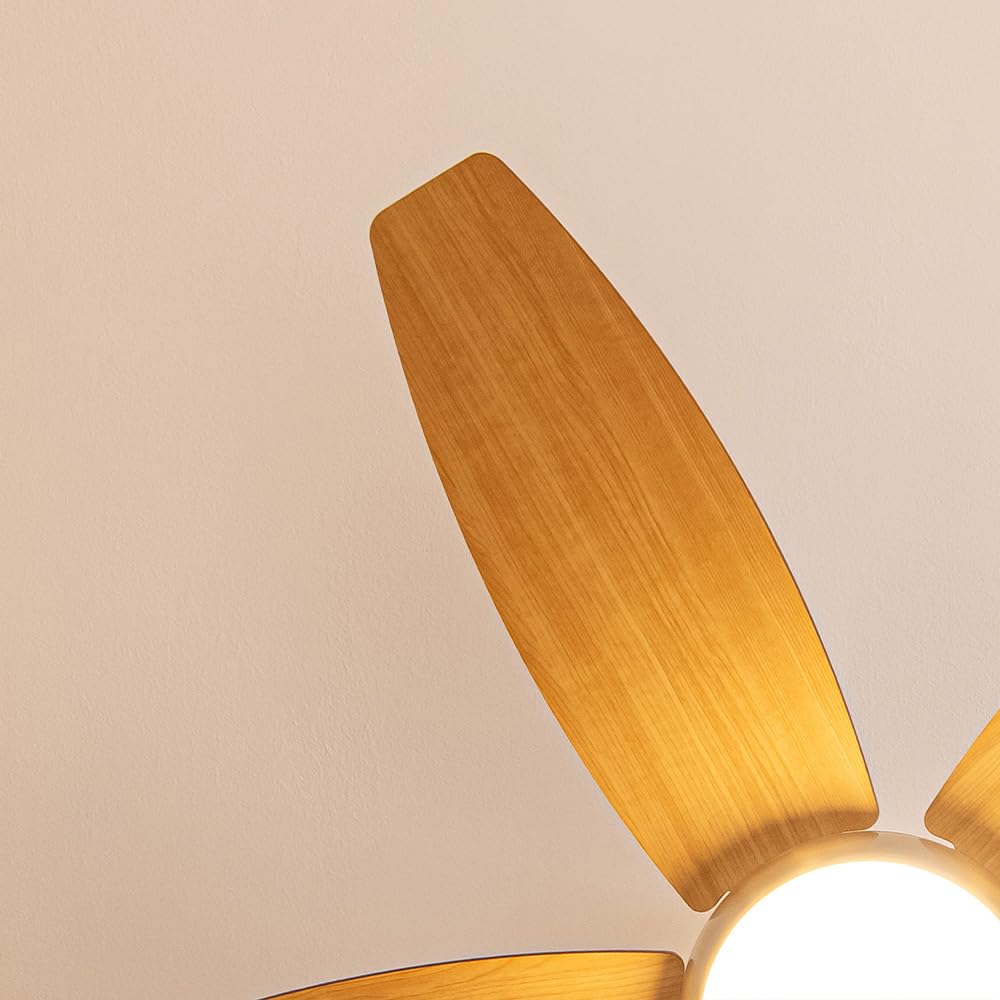 Cecotec Ventilatore da soffitto con luce EnergySilence Aero 495 55 W, diametro 42" con 5 pale reversibili, luce LED, telecomando, timer fino a 8h, 3 velocità