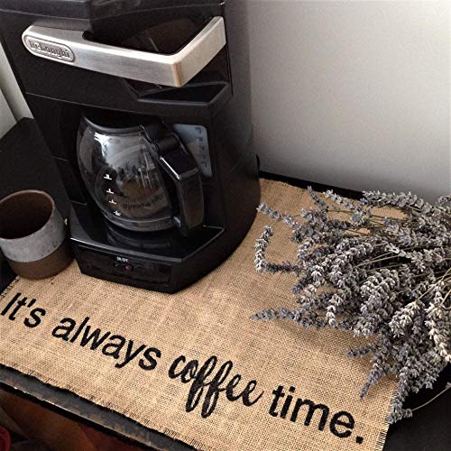 Rustic Burlap Coffee Maker Mat, Burlap Placemat for your