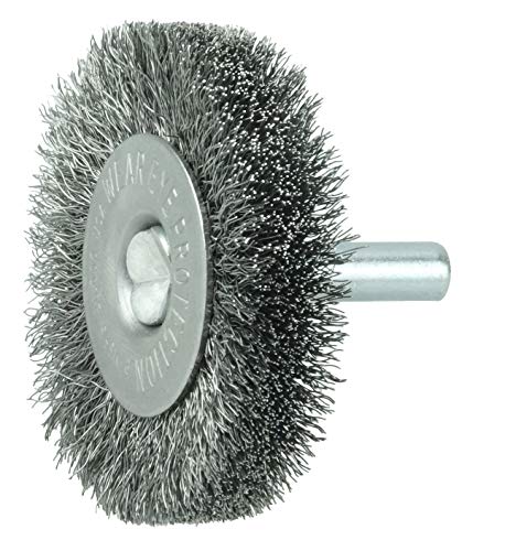 Image of Weiler 17955 2 inch Stem-Mounted Crimped Wire Radial Wheel.008 Steel Fill, 1 /4 inch Stem, Made in USA (Pack of 10)