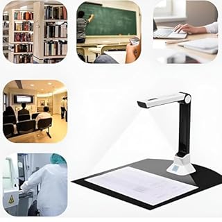 Portable HD Document Scanner, A2 Overhead Book Scanner for A4 A3, PDF Export & Auto Correction, for Office Library Classroom Bank