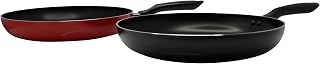 9.5in Premier Aluminum Nonstick Fry Pan with Cool Touch Handle, Black/Red