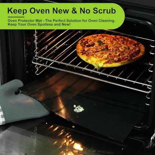 Miniatura 2 de 2 Piezas Hoja De Revestimiento De Horno 63.5x40.5 Cm - Protectores De Horno Resistentes, Antiadherentes Y Reutilizables Grandes Para La Parte Inferior De Los Hornos Negro Brillante