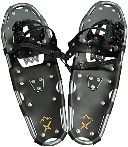 Xtrempro Snowshoes Snow Terrain Lightweight Ergonomic Design Lightweight Aluminum Alloy with 13 Point Crampons 80/120/160/210/300 lbs. Capacity- 17”/21"/25"/30”/36"(Silver, 21.00)