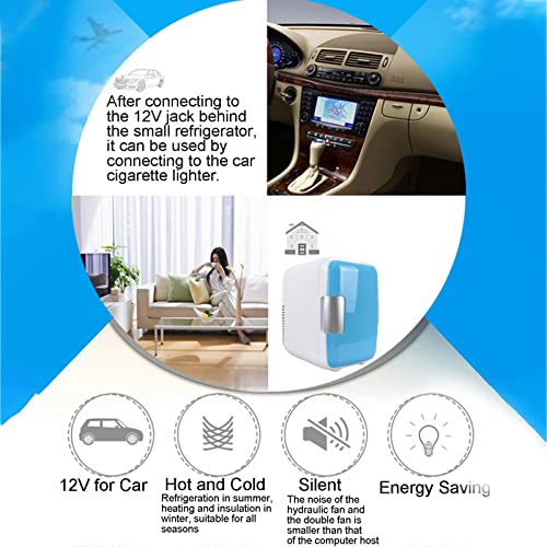 Frigobar - Frigorífico do dormitório,Geladeira 4 litros, geladeira mini refrigerador e aquecedor par