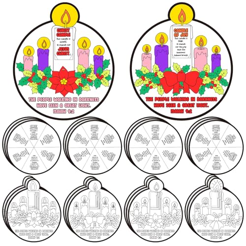 Hollowfly 12 Sets Color Your Own Advent Wreath Crafts DIY