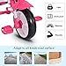 GLACER Kids Tricycle Stroller, 4 in 1 Baby Tricycle Learning Bike with Push Handle, Canopy, Safety Seat, Storage Basket, Foot Pedals, Toddler Tricycle Steer Stroller for Boys and Girls (Pink)