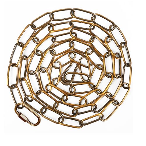 garini 6 Feet Gold Bronze Light Fixture Chain Adjustable Metal Pendant Chandelier Chain Extension with Detachable Link Maximum Load is 66 Pounds 1 Pack