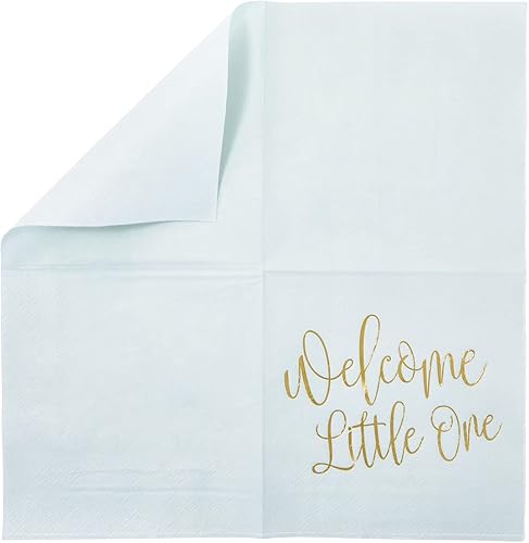 Miniatura 5 de BLUE PANDA Servilletas de fiesta de 5 x 5 pulgadas, 50 unidades, color azul pastel, servilletas desechables para bebidas y postres para decoración