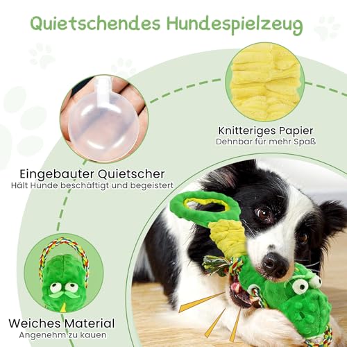 WinTour Hundespielzeug, Süßes Quietschendes Hundespielzeug mit Crinkle-Papier, Tauziehen, um sie zu Beschäftigen, Gefüllte Hundekauspielzeug für Kleine, Mittlere, Große Hunde
