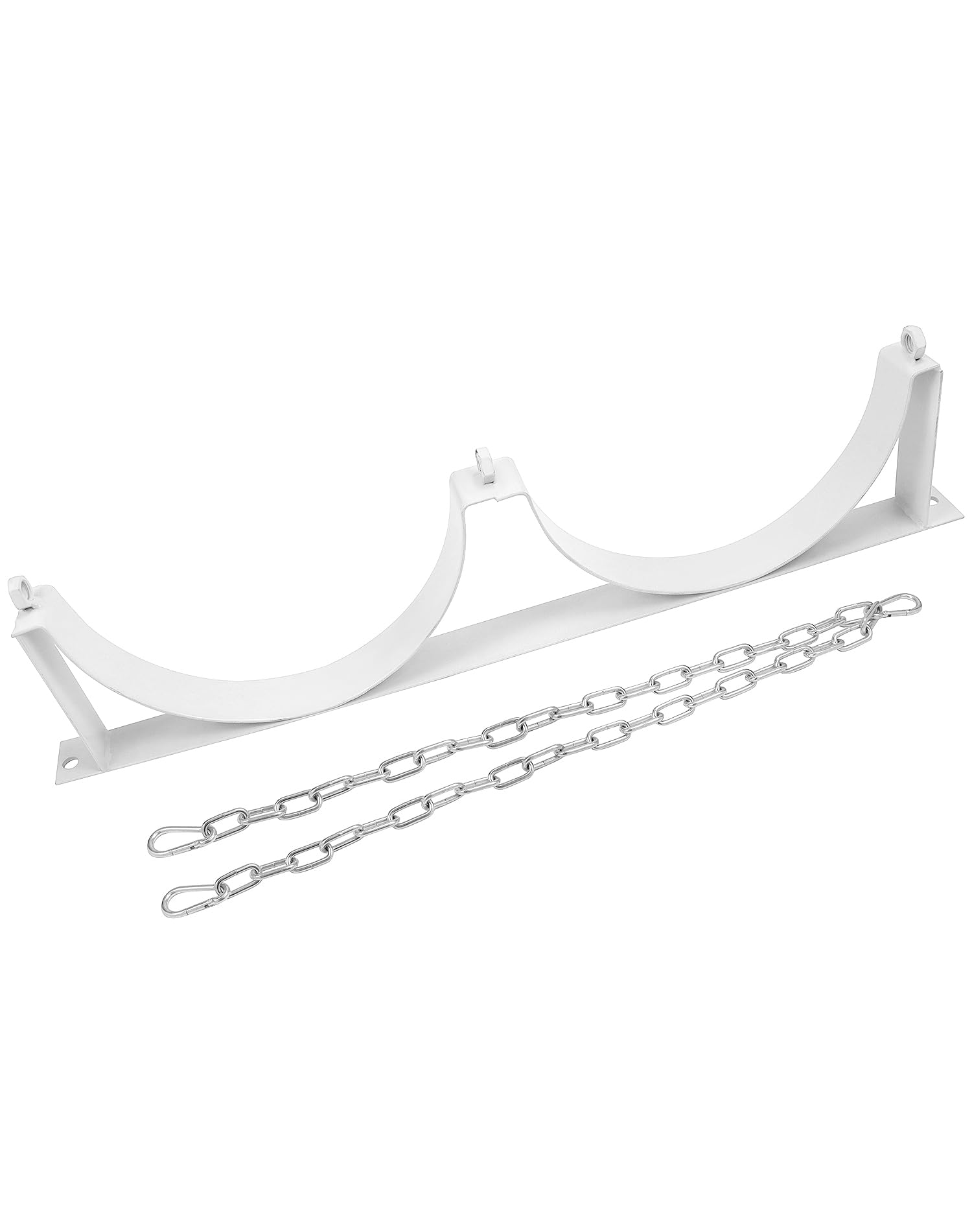 QWORK Wandhalterung aus Stahl für 2 Zylinder, 2 Sets, langlebige Gasflaschenhalterung mit Schrauben und Sicherheitskette unterstützt