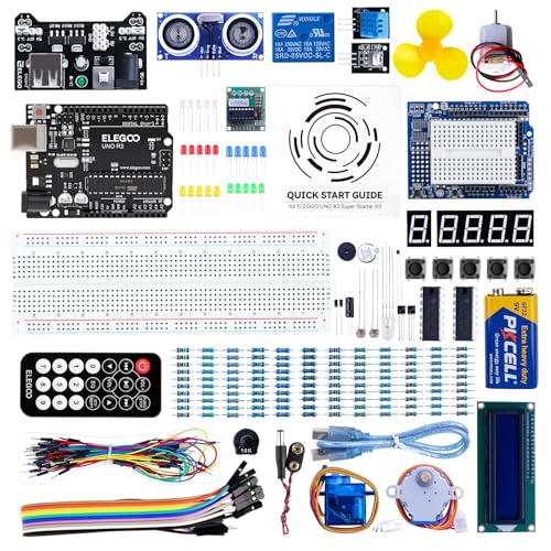 ELEGOO Carte Starter Kit de Démarrage Super avec Guide d'Utilisation Français pour Débutants et Professionnels Compatible avec Arduino IDE.
